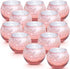 Votive Candle Holders, Mercury Glass Tealight Candle Holder Set of 12, Perfect Centerpieces for Wedding, Party, Home Decor (Rose Gold)