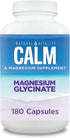 Natural Vitality Calm Magnesium Glycinate Supplement, Magnesium Supports Bone, Muscle, Heart, & Nerve Health, Supports a Balanced Mood, Non-GMO, Vegan, Gluten Free 180ct Capsules