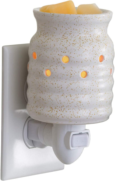 CANDLE WARMERS ETC Pluggable Fragrance Warmer- Decorative Plug-in for Warming Scented Candle Wax Melts and Tarts or Fragrance Oils, White Farmhouse