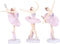 LIOOBO Pack of 3 Ballerina Statue Desktop Ornament Plastic Dancing Girl Crafts Figurines Pink