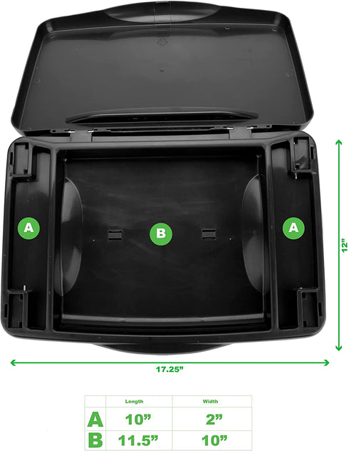 Mind Reader LAPSTOR-BLK Folding Lap, Portable Laptop Desk, Breakfast, Bed Table, Serving Tray with Extra Storage Space for Books, Files, Docs, School Supplies and More, for Kids, Adults, Black