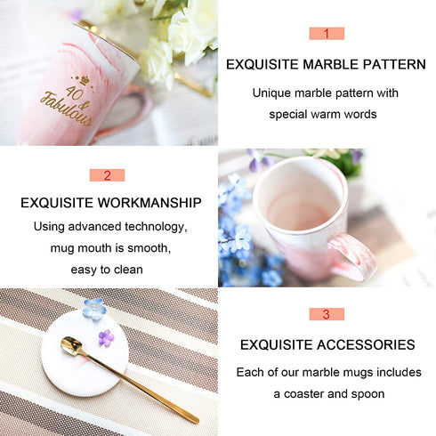 40th Birthday Gifts Women 40th and Fabulous Cup 40 and Fabulous Gifts for Women 40th Birthday Mug 40th Anniversaries Gifts 40th Gifts Idea for Women Her Wife Mom Grandma Sister Bff Friend 14 Ounce