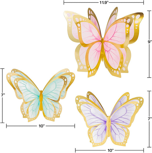 Golden Butterfly Centerpiece, 9 ct