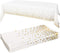 White Plastic Tablecloth - 4 Pack - 54 X 108 | Gold Dot Disposable Tablecloths | Plastic Tablecloth | White Tablecloths | Plastic Table Cover | Gold Tablecloths | Gold Party Decorations