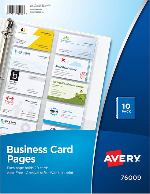 Avery Business Card Pages, Pack of 10 (76009)