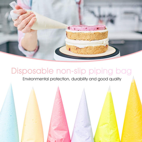 Disposable Piping Bag, FantasyDay 100 Pieces 24 Inch Disposable Icing Pastry Bag Extra Thick Cake Cupcake Decorating Bag - Anti-Burst Pastry Bag for Cream Icing Frosting Candy Cake Decorating Supplies