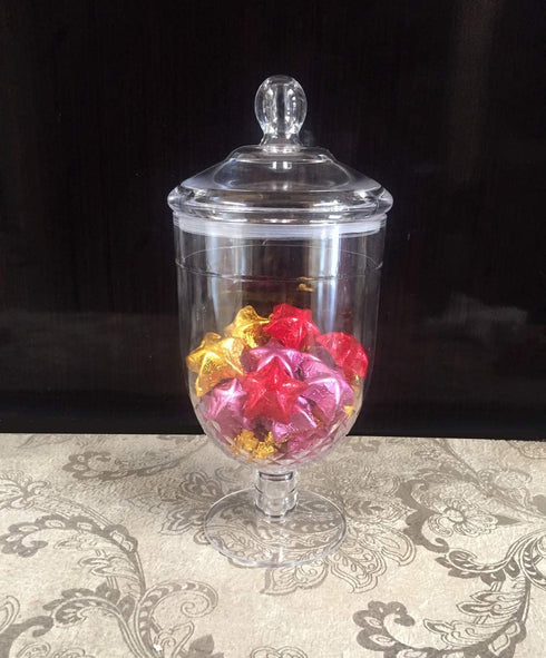 Bekmore Large Apothecary Jar with Airtight Lid in Premium Acrylic, Decorative Weddings Candy Buffet, Break-Resistant and BPA-Free, 57.5 Ounce
