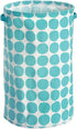 iDesign Dot Fabric Round Storage Bin, Basket Container Mini Hamper with Dual Side Handles for Closet, Bedroom, Laundry, Clothing, Toys, Nursery - Teal