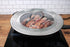RSVP International Endurance Universal Lid with Glass Insert, Stainless Steel, Fits 5.5" - 9" | Secure Tempered Glass | Fits Frying, Sauté, Sauce, Stock Pots & Pans | Dishwasher & Oven Safe