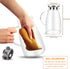 Glass Pitcher, Tea Pitcher,68oz Water Pitcher with Lid ,Drip-Free Water Pitcher with Lid, Easy Clean Heat Resistant Borosilicate Glass Jug for Juice, Milk, Cold or Hot Beverages