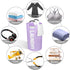 Laundry Basket, Roiroiko Waterproof 82L Large Collapsible Fabric Laundry Hamper, Foldable Clothes Storage Washing Bag Washing Bin with Alloy Handles for College Bathroom Travel (purple, Large)