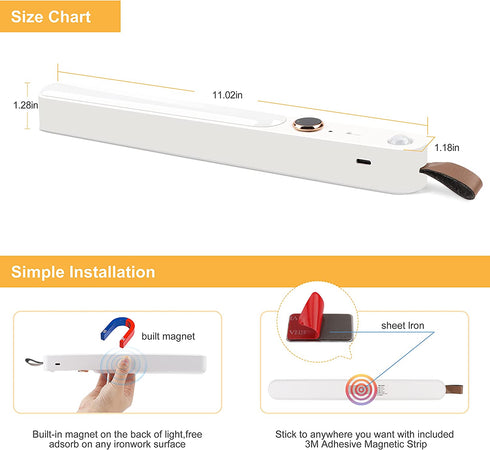 Motion Activated Bed Light Wall Light Under Cabinet Light, LED Strip Motion Sensor Night Light Bedside Lamp Illumination with Automatic Shut Off Timer (Warm Soft Glow)