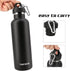 TOPOKO Colored Non-Rusty Stainless Steel Vacuum Water Bottle Double Wall Insulated Thermos, Sports Hike Travel, Leak Proof, BPA Free, 25 oz, Grey (Black)