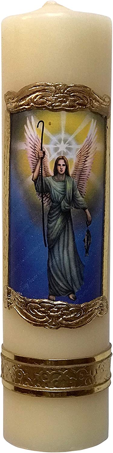 Archangel Saint Raphael Unique Colorful Candle Health Angel Vela de San Rafael Arcangel