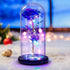 Feerory Galaxy Rose, Artificial Flower Rose in Glass Dome Unique Gift Set Ideas for Women Mom Wife Girlfriend on Mother's Day Birthday Wedding Anniversary- Purple