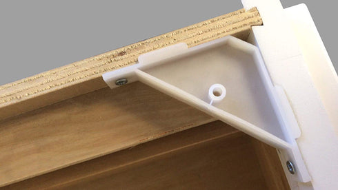 Berta (40 Pieces) 90 Degree Cabinet Triangle Bracket, Plastic White Corner Support Braces