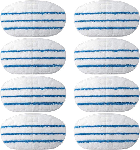 Flammi 8 Pack Steam Mop Pads for PurSteam ThermaPro 10-in-1 Steam Mop Washable Reusable Pads