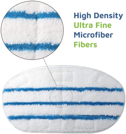 Flammi 8 Pack Steam Mop Pads for PurSteam ThermaPro 10-in-1 Steam Mop Washable Reusable Pads