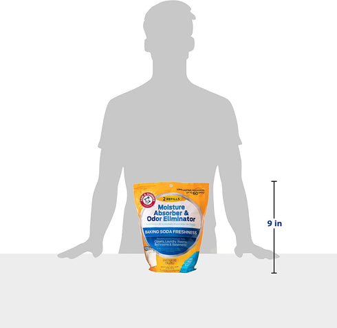Arm & Hammer Clean Burst Moisture Absorber and Odor Eliminator Refill, 2 Pack, 14 Oz. Each, White, 28 Ounces