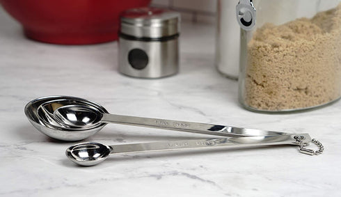 RSVP International Endurance Measuring Spoons, Round, Stainless Steel Large