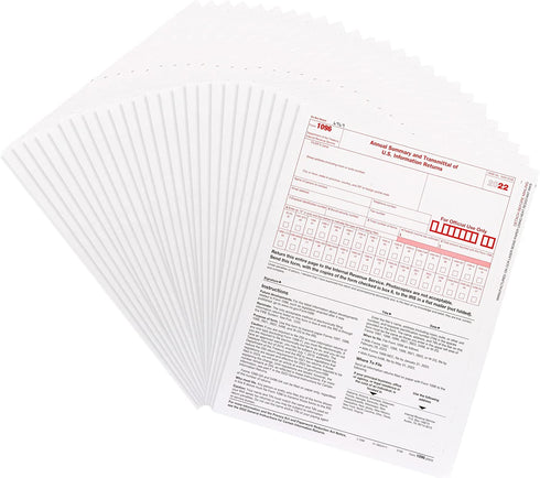 1096 Transmittal 2022 Tax Forms, 25 Pack of 1096 Summary Laser Forms, Compatible with QuickBooks and Accounting Software