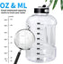 2.2L Half Gallon Water Bottle with Straw and Handle, 75 OZ Water Bottles BPA Free Leakproof Lids Motivational Time Marker Ounce Line Fitness Sports Water Bottle for Home Office Gym Reusable Water Jug