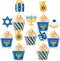 48Pcs Hanukkah Cupcake Toppers and Wrappers for Hanukkah Party Decorations Chanukkah Theme Party Supplies