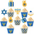 48Pcs Hanukkah Cupcake Toppers and Wrappers for Hanukkah Party Decorations Chanukkah Theme Party Supplies