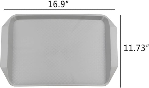 Anbers Grey Plastic Serving Tray/Cafeteria Fast Food Tray,12" by 16", Pack of 4