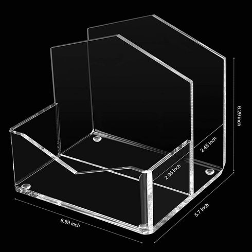 MaxGear Acrylic Napkin Holder, Upright Clear Napkin Holders, Standing Salt&Pepper Napkin Holder, Malfunction Salt Pepper Storage Holder and Napkin Caddy for Tabletop, Office, Restaurant 1 Pack