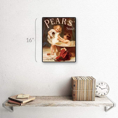 Pears Soap Metal Sign: Soap, Laundry, and Bathroom Decor Wall Accent