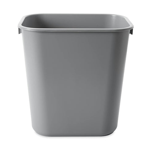 Rubbermaid 2955 GRA 13-5/8 qt Capacity, 11-3/8" Length x 8-1/4" Width x 12-1/8" Height, Gray Color, Linear Low-Density Polyethylene Deskside Small Wastebasket