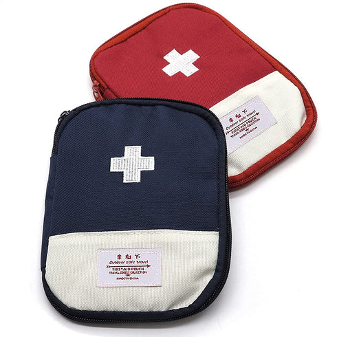 Empty First Aid Bag Emergency Kit - 2Pcs Travel Size Survival Kit Small Medicine Bag Office First Aid Kit Paramedic Bag Outdoor First Aid Kit for Car - Home First Aid Bags Empty Medicine Bag - BURIUS