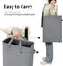 ZERO JET LAG Slim Laundry Hamper Handles Collapsible Laundry Basket Thin Dirty Clothes Basket Narrow Laundry Bag Foldable Dirty Hamper 45L (21 inches,Grey)