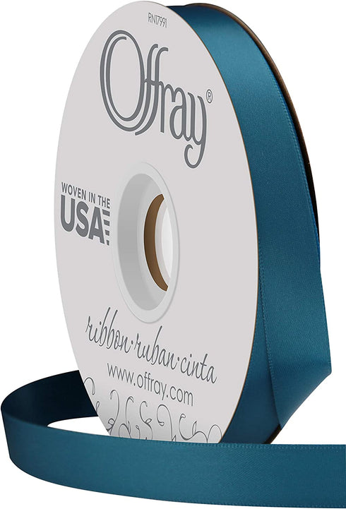 Double Face Satin Ribbon, 50 Yards, Deep Teal