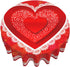 Valentines Day Tablecloth Round 60 inch Wrinkle Free Red Romantic Love Heart Tablecloth Suitable for Kitchen Decorantion / Indoor and Outdoor Dining Table / Party / Picnic
