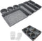 Drawer Organizer Trays, 12 Pack Home Office Desk Space Divider Bins for Jewelry Makeup Art Pens Craft Tools Storage, Utensils in Bedroom Dresser, Makeup Drawer Organizer Bathroom Drawer Organizers (Dark gray)