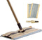 Eyliden Flat Mop - 2pcs Reusable Microfiber Mop Pads, Telescopic Handle and Dirt Removal Scraper - Professional Cleaning Tool for Home Commercial Hardwood, Laminate, Tile Floors