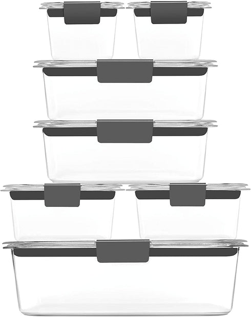 Rubbermaid Brilliance Storage 14-Piece Plastic Lids | BPA Free, Leak Proof Food Container, Clear