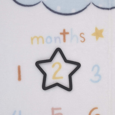 Disney Winnie The Pooh Multi Rainbow & White Super Soft Milestone Baby Blanket, Light Blue, White, Orange, Yellow