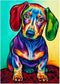 MXJSUA DIY 5D Diamond Painting by Number Kits for Adults, Dachshund Sausage Dog Diamond Painting Kits Round Drill Diamond Art Kits Picture Arts Craft for Home Wall Art Decor 11.8x15.7 Inch