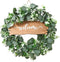 Momkids 18" Eucalyptus Wreath with Welcome Signs Fake Front Door Wreath Faux Eucalyptuses Leaves Hanging Farmhouse Wreath for Living Room Kitchen Balcony Window Porch Wedding Party Decoration