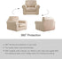 maxmill Velvet Stretch Chair Sofa Slipcovers 2 Pieces Armchair Covers Couch Slipcover with Individual Cushion Cover Plush Sofa Cover Furniture Protector with Elastic Bottom, Armchair, Taupe