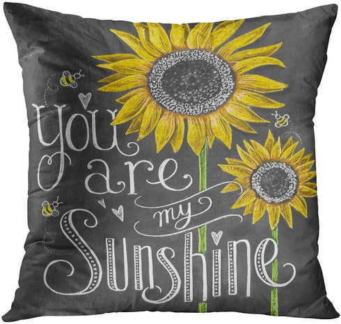 Britimes Throw Pillow Covers Home Decor Set of 4 Pillow Cases Decorative 18 x 18 Inches Outdoor Cushion Couch Sofa Pillowcases Sunflower