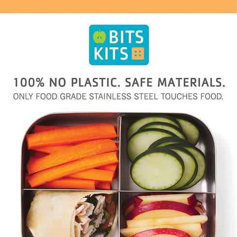 Bits Kits Stainless Steel Reusable Condiment and Snack Containers, Set of 3