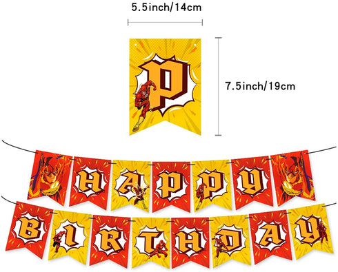 Flash Birthday Party Decorations,Birthday Party Supplies For Flash Includes The Flash Inspired Happy Birthday Banner - Cake Topper -Cupcake Toppers - Balloons.