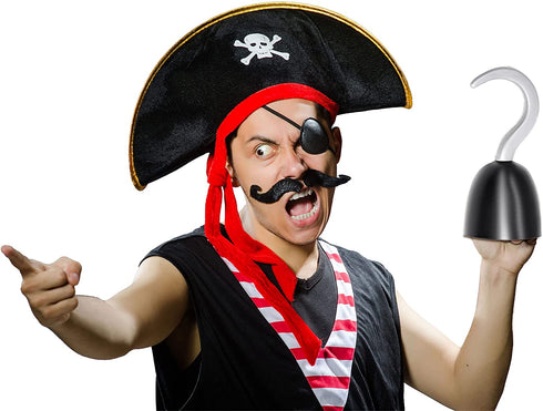 Haconba 12 Pieces Pirate Hooks Captain Hook Plastic Hand Hook for Halloween Decoration Pirate Theme Party Costume Accessory Cosplay Party Supplies