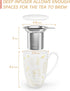 immaculife Tea Cup with Infuser and Lid Tea Mug with Lid - Teaware with Filter 16oz Halloween/Birthday Gift, Platinum Print