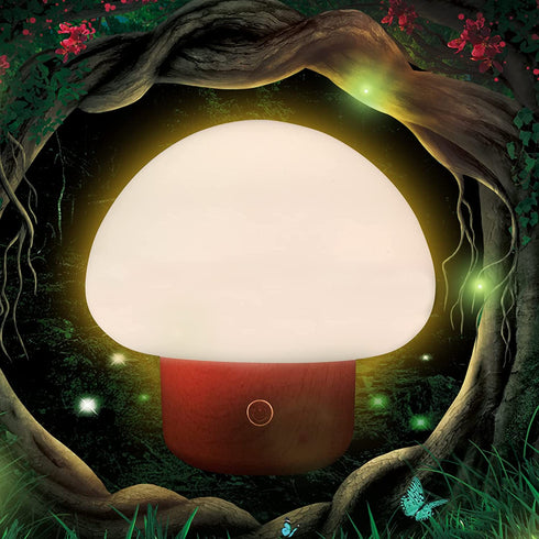 LED Mushroom Lamp, Rechargeable Mushroom Night Light, Multi-Color Cute Mushroom Nightlamp, Dimmable Mushroom Nightlight for Bedroom, Nursery Light for Baby Breastfeeding.(Warm Lighting)