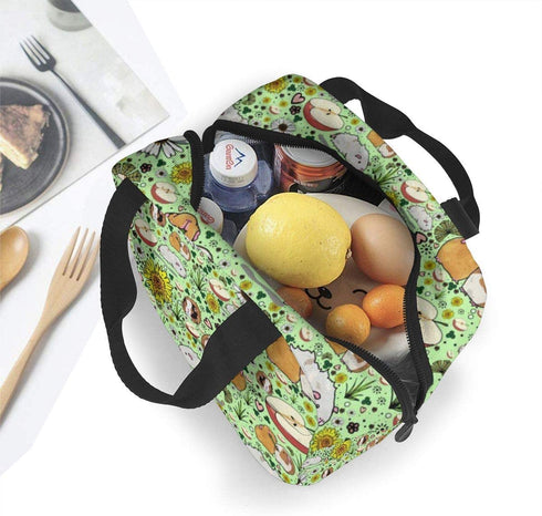 Guinea Pigs And Flowers Lunch Bag For Women Girls Kids Insulated Picnic Pouch Thermal Cooler Tote Bento Large Meal Prep Cute Bag Big Leakproof Soft Bags For Lunch Box, Camping, Travel, Fishing